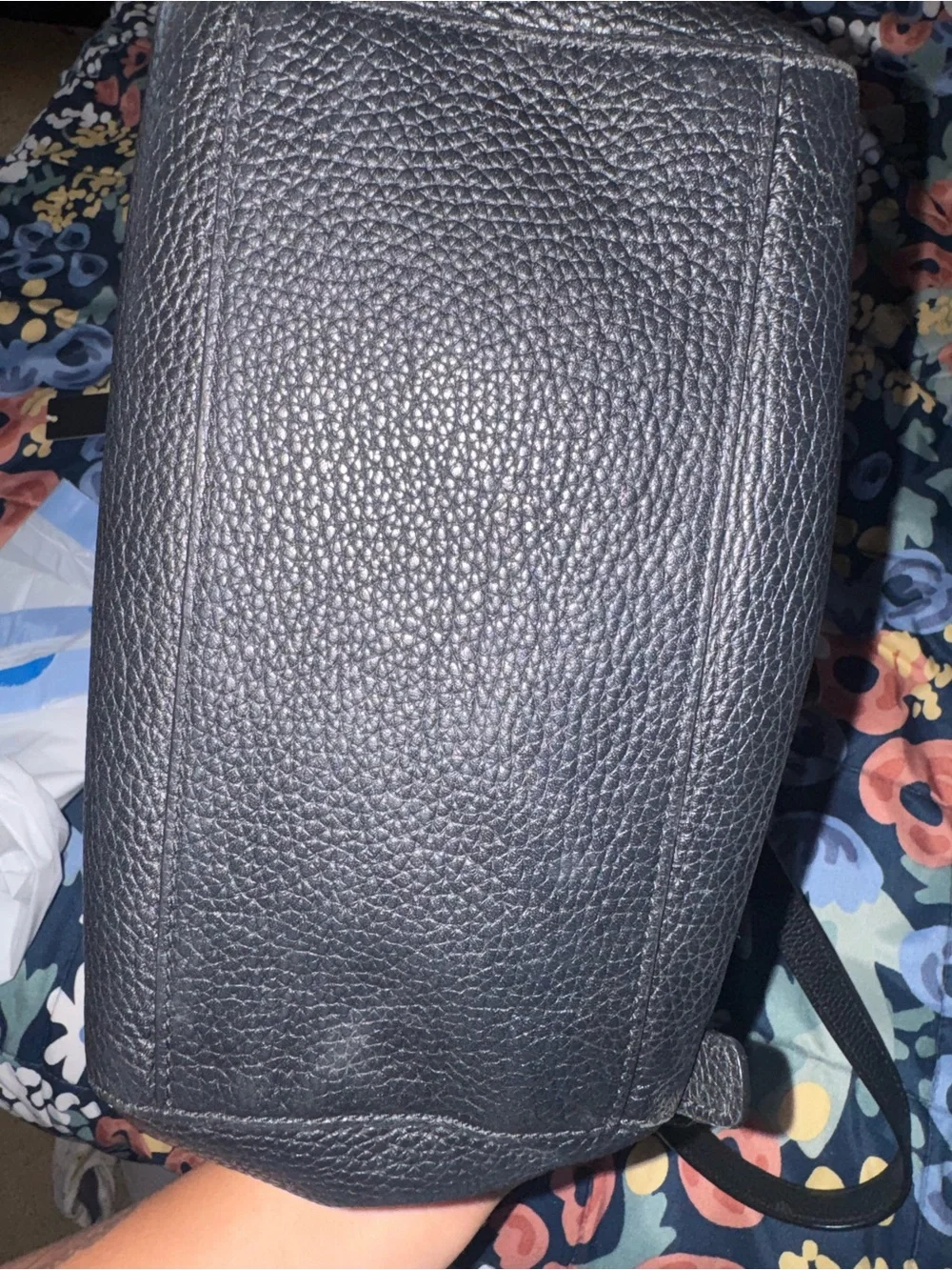 Tory Burch Black Pebbled Leather Tassel Mini Backpack